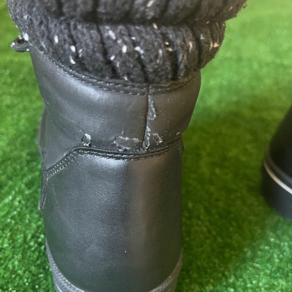 Aldo Women's Ethialia Leather Waterproof Cold Weather Black Snow Boots Size 8 - Picture 10 of 12